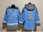 Detroit Lions #16 Jared Goff Baby Blue/Grey Hoodies