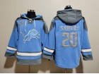 Detroit Lions #20 Barry Sanders Baby Blue/Grey Hoodies