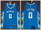 Milwaukee Bucks #0 Damian Lillard Blue 2022-23 City Jersey