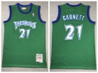 Minnesota Timberwolves #21 Kevin Garnett Green Throwback Jersey