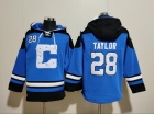 Indianapolis Colts #28 Jonathan Taylor Blue Throwback Hoodies