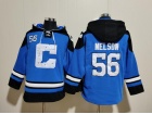 Indianapolis Colts #56 Quenton Nelson Blue Throwback Hoodies