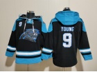 Carolina Panthers #9 Bryce Young Black/Blue Hoodies