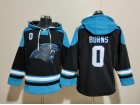 Carolina Panthers #0 Brian Burns Black/Blue Hoodies