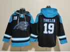 Carolina Panthers #19 Adam Thielen Black/Blue Hoodies