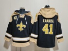 New Orleans Saints #41 Alvin Kamara Black/Gold Hoodies