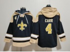 New Orleans Saints #4 Derek Carr Black/Gold Hoodies