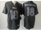 Denver Broncos #18 Peyton Manning Black RFLCTV Limited Jersey