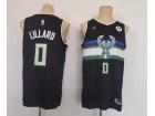 Milwaukee Bucks #0 Damian Lillard Black 2021 City Jersey