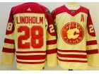 Calgary Flames #28 Elias Lindholm Cream Classic Jersey