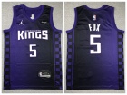 Sacramento Kings #5 De'Aaron Fox Purple 2024 Fast Break Jersey