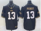 San Francisco 49ers #13 Brock Purdy Black With Golden Name Limited Jersey