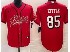 San Francisco 49ers #85 George Kittle Red Color Rush Baseball Jersey