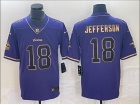 Minnesota Vikings #18 Justin Jefferson Purple Golden Limited Jersey