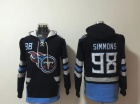 Tennessee Titans #98 Jeffery Simmons Navy Blue Hoodies