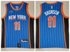 New York Knicks #11 Jalen Brunson 2024 Blue Pinstripes City Jersey