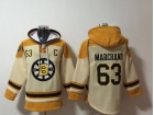 Boston Bruins #63 Brad Marchand Cream Hoodie