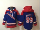 New York Rangers #99 Wayne Gretzky Blue/Red Hoodie