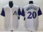 Arizona Diamondbacks #20 Luis Gonzalez Cream/Purple Alternate Cooperstown Collection Jersey