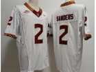 Florida State Seminoles #2 Deion Sanders White New Style Limited Jersey