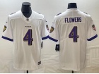 Baltimore Ravens #4 Zay Flowers White Vapor Limited Jersey