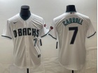 Arizona Diamondbacks #7 Corbin Carroll White With Green Number Cool Base Jersey