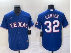 Texas Rangers #32 Evan Carter Royal Blue Cool Base Jersey