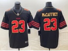 San Francisco 49ers #23 Christian Mccaffrey Black Golden with Red Number Limited Jersey