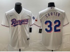 Texas Rangers #32 Evan Carter White Cool Base Jerseys