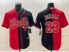 Chicago Bulls #23 Michael Jordan Red/Black Split Baseball Jersey