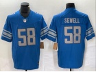 Detroit Lions #58 Penei Sewell Blue Vapor Untouchable Limited Jersey