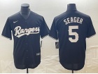 Texas Rangers #5 Corey Seager Black Cool Base Jersey