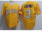 LSU Tigers #3 Dylan Crews Yellow Baseball Jersey