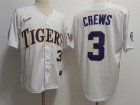 LSU Tigers #3 Dylan Crews White Baseball Jersey