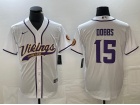 Minnesota Vikings #15 Joshua Dobbs White Baseball Jersey