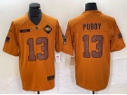 San Francisco 49ers #13 Brock Purdy Brown Salute to Service Limited Jersey