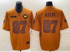 Kansas City Chiefs #87 Travis Kelce Brown Salute to Service Limited Jersey