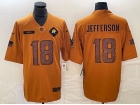 Minnesota Vikings #18 Justin Jefferson Brown Salute to Service Limited Jersey