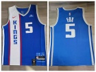 Sacramento Kings #5 De'Aaron Fox Blue 2024 City Jersey