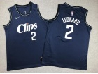 Youth Los Angeles Clippers #2 Kawhi Leonard Navy Blue 2024 City Jersey