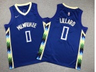 Youth Milwaukee Bucks #0 Damian Lillard Blue 2022-23 City Jersey