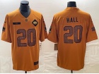 New York Jets #20 Breece Hall Brown Salute To Service Jersey