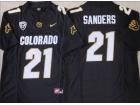 Colorado Buffaloes #21 Shilo Sanders Black With All Black Collar Limited Jersey