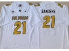 Colorado Buffaloes #21 Shilo Sanders White Vapor Limited Jersey