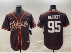 Cleveland Browns #95 Myles Garrett Brown Baseball Jersey