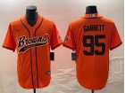 Cleveland Browns #95 Myles Garrett Orange Baseball Jersey