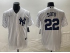 New York Yankees #22 Juan Soto White Cool Base Jersey