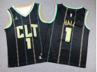 Youth Charlotte Hornets #1 Lamelo Ball Black CLT 2022-23 City Jersey