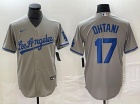 Los Angeles Dodgers #17 Shohei Ohtani Gray Cool Base Jersey