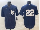 New York Yankees #22 Navy Blue Cool Base Jersey